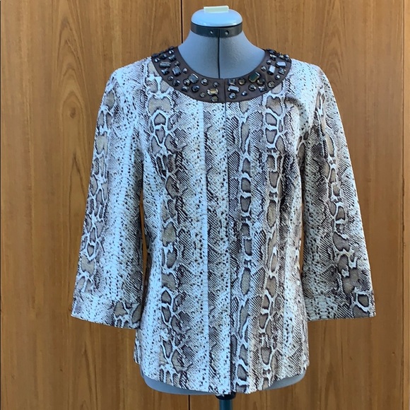 Chico’s Jewel Snakeskin Blazer Jacket - Picture 5 of 16